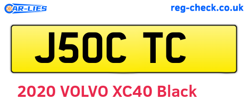 J50CTC are the vehicle registration plates.