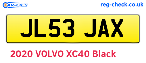 JL53JAX are the vehicle registration plates.