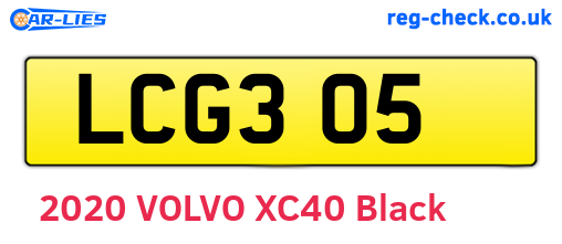 LCG305 are the vehicle registration plates.