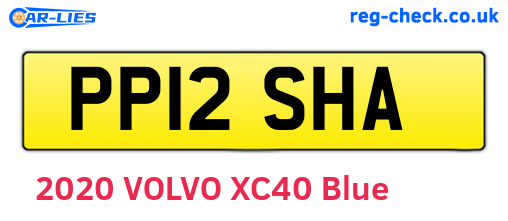 PP12SHA are the vehicle registration plates.