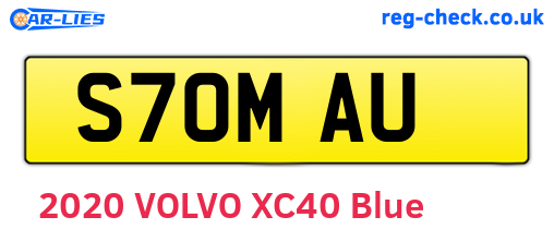 S70MAU are the vehicle registration plates.
