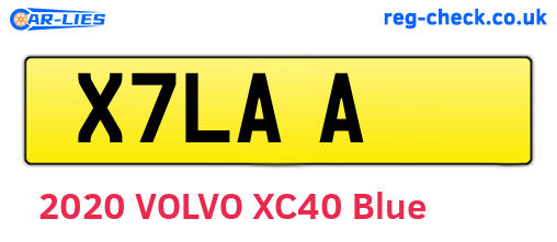 X7LAA are the vehicle registration plates.