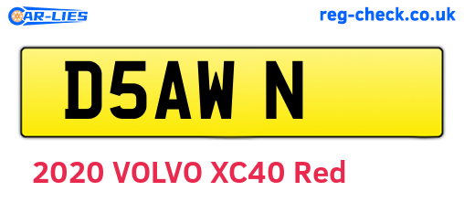 D5AWN are the vehicle registration plates.