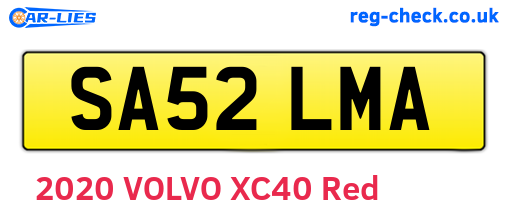 SA52LMA are the vehicle registration plates.