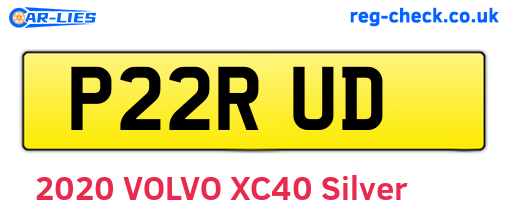P22RUD are the vehicle registration plates.