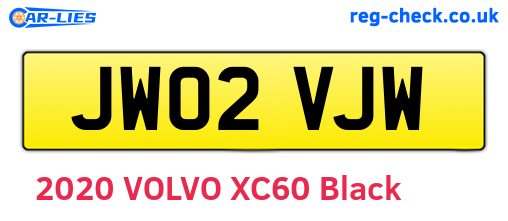 JW02VJW are the vehicle registration plates.