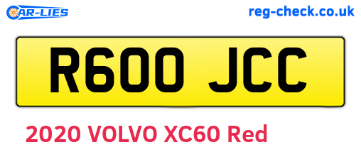 R600JCC are the vehicle registration plates.