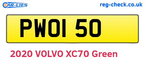 PWO150 are the vehicle registration plates.
