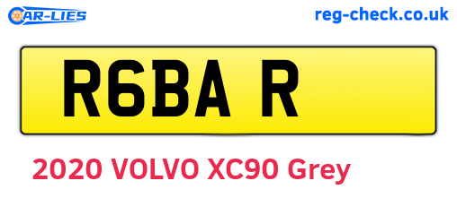 R6BAR are the vehicle registration plates.