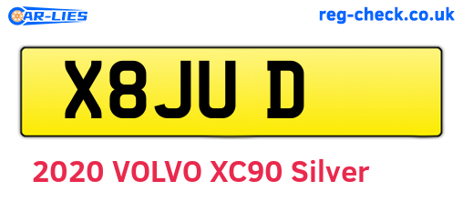 X8JUD are the vehicle registration plates.