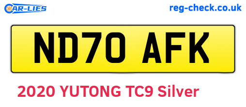 ND70AFK are the vehicle registration plates.