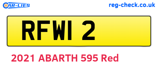 RFW12 are the vehicle registration plates.