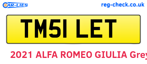 TM51LET are the vehicle registration plates.