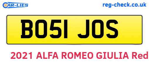 BO51JOS are the vehicle registration plates.