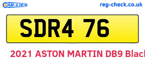 SDR476 are the vehicle registration plates.