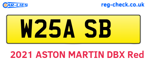 W25ASB are the vehicle registration plates.