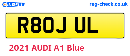 R80JUL are the vehicle registration plates.