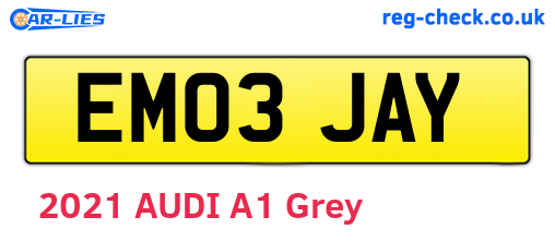 EM03JAY are the vehicle registration plates.