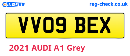 VV09BEX are the vehicle registration plates.