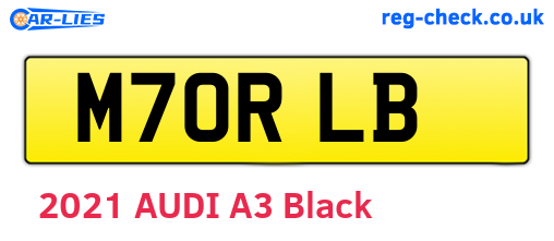 M70RLB are the vehicle registration plates.