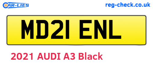 MD21ENL are the vehicle registration plates.
