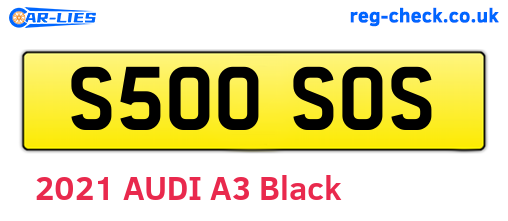 S500SOS are the vehicle registration plates.