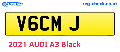 V6CMJ are the vehicle registration plates.