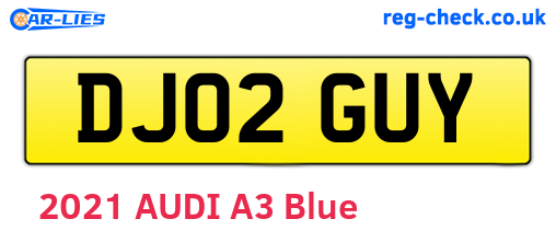 DJ02GUY are the vehicle registration plates.