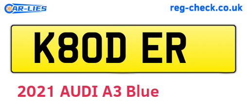 K80DER are the vehicle registration plates.