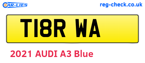 T18RWA are the vehicle registration plates.