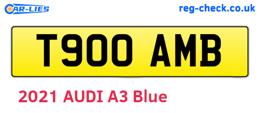 T900AMB are the vehicle registration plates.