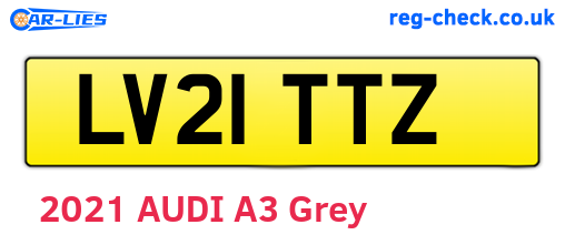 LV21TTZ are the vehicle registration plates.