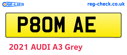P80MAE are the vehicle registration plates.