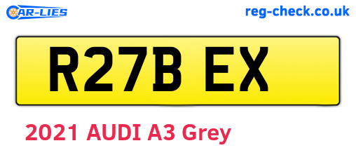 R27BEX are the vehicle registration plates.