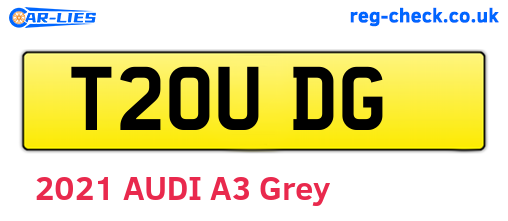 T20UDG are the vehicle registration plates.
