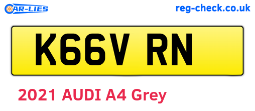 K66VRN are the vehicle registration plates.