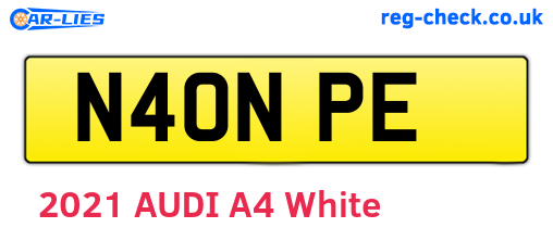 N40NPE are the vehicle registration plates.