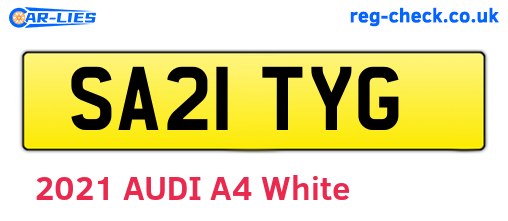 SA21TYG are the vehicle registration plates.