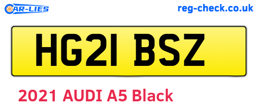 HG21BSZ are the vehicle registration plates.