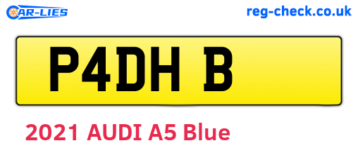 P4DHB are the vehicle registration plates.