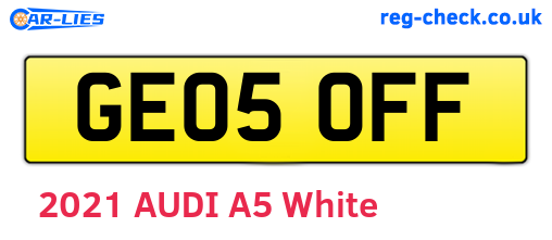 GE05OFF are the vehicle registration plates.