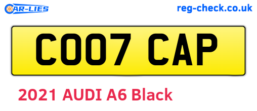 CO07CAP are the vehicle registration plates.