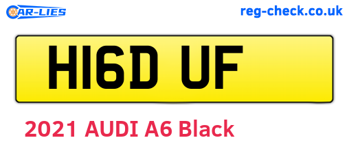 H16DUF are the vehicle registration plates.