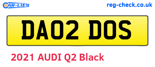 DA02DOS are the vehicle registration plates.