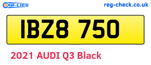 IBZ8750 are the vehicle registration plates.