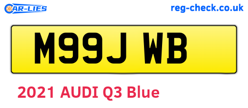 M99JWB are the vehicle registration plates.