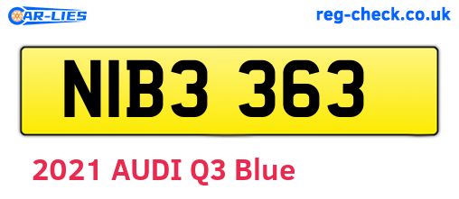 NIB3363 are the vehicle registration plates.