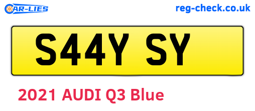 S44YSY are the vehicle registration plates.