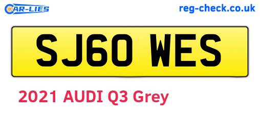 SJ60WES are the vehicle registration plates.