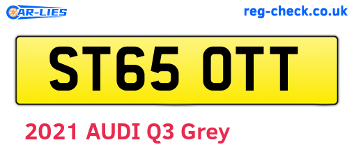 ST65OTT are the vehicle registration plates.